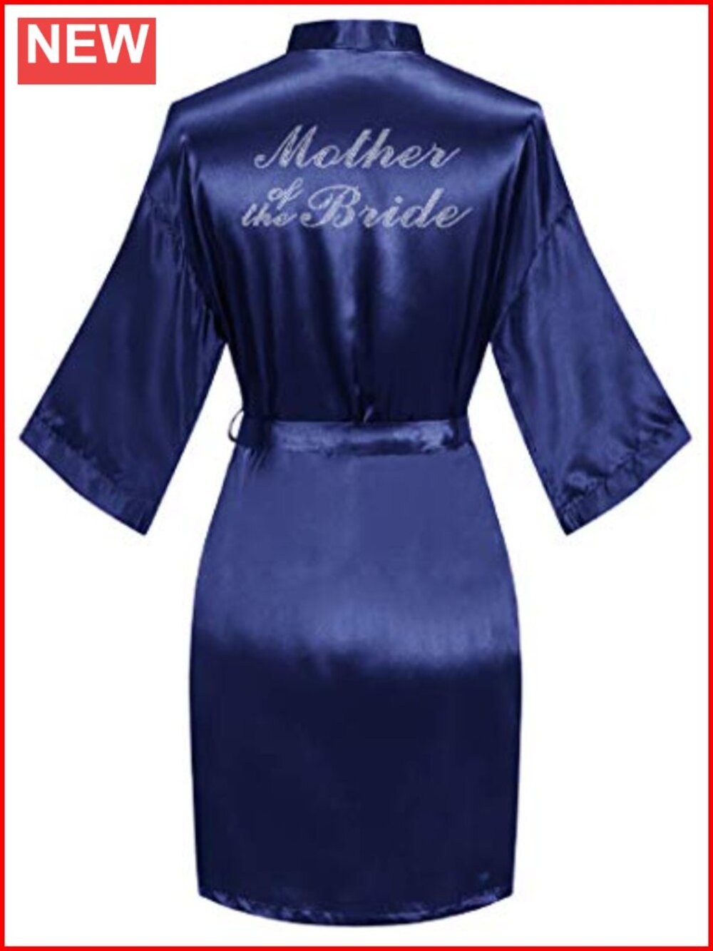 Satin Kimono Robe Rhinestone Bride Bridesmaid Short Dressing Gown